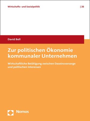 cover image of Zur politischen Ökonomie kommunaler Unternehmen